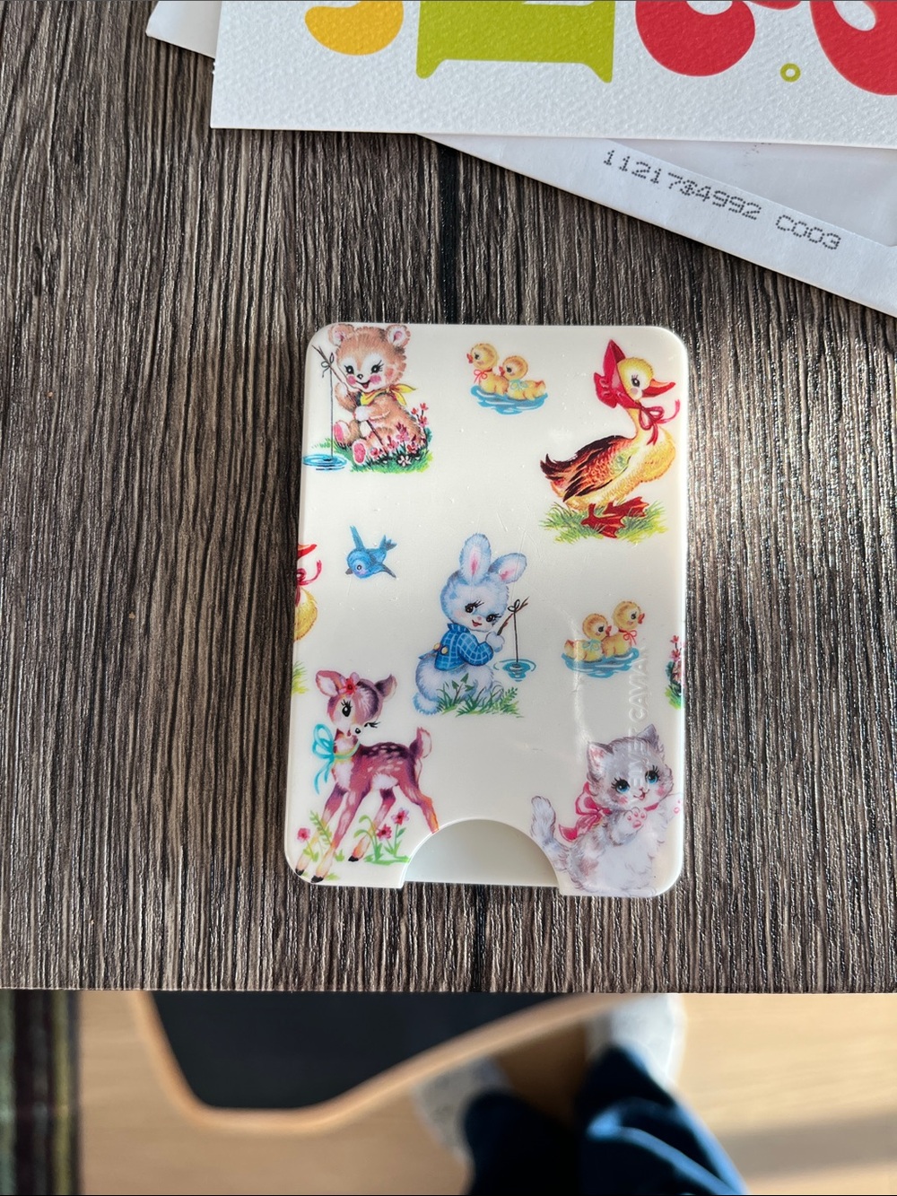 Velvet Caviar Animal Print Card Holder in Cream with Pastel Accents